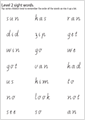 Modern Cursive level 2 sight words worksheet